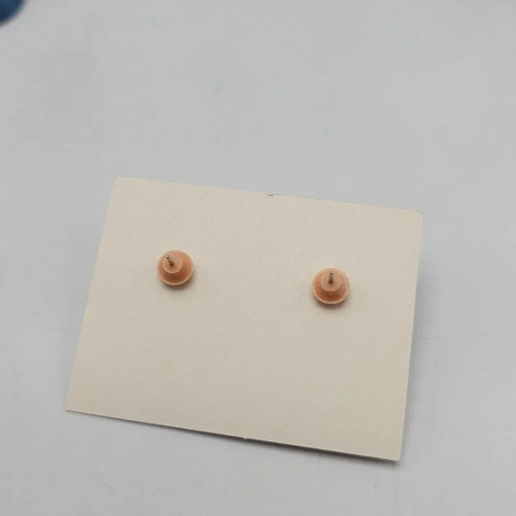 Vintage 1986 Avon Marbled Blue Mediterranean Lucite Bead Necklace Earring Set - Picture 4 of 5